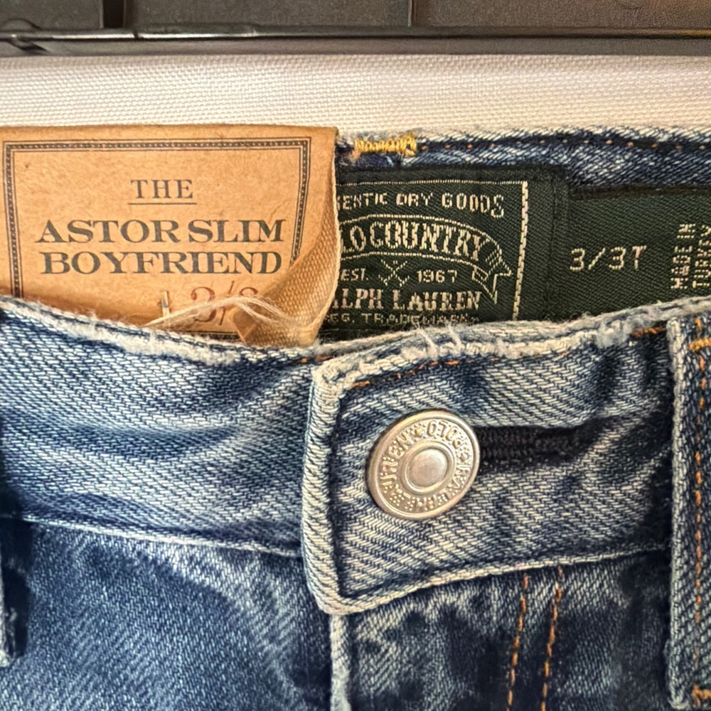 Girls Polo Country Ralph Lauren Astor Slim Boyfriend Patchwork Jeans 3T NWT - Picture 4 of 6